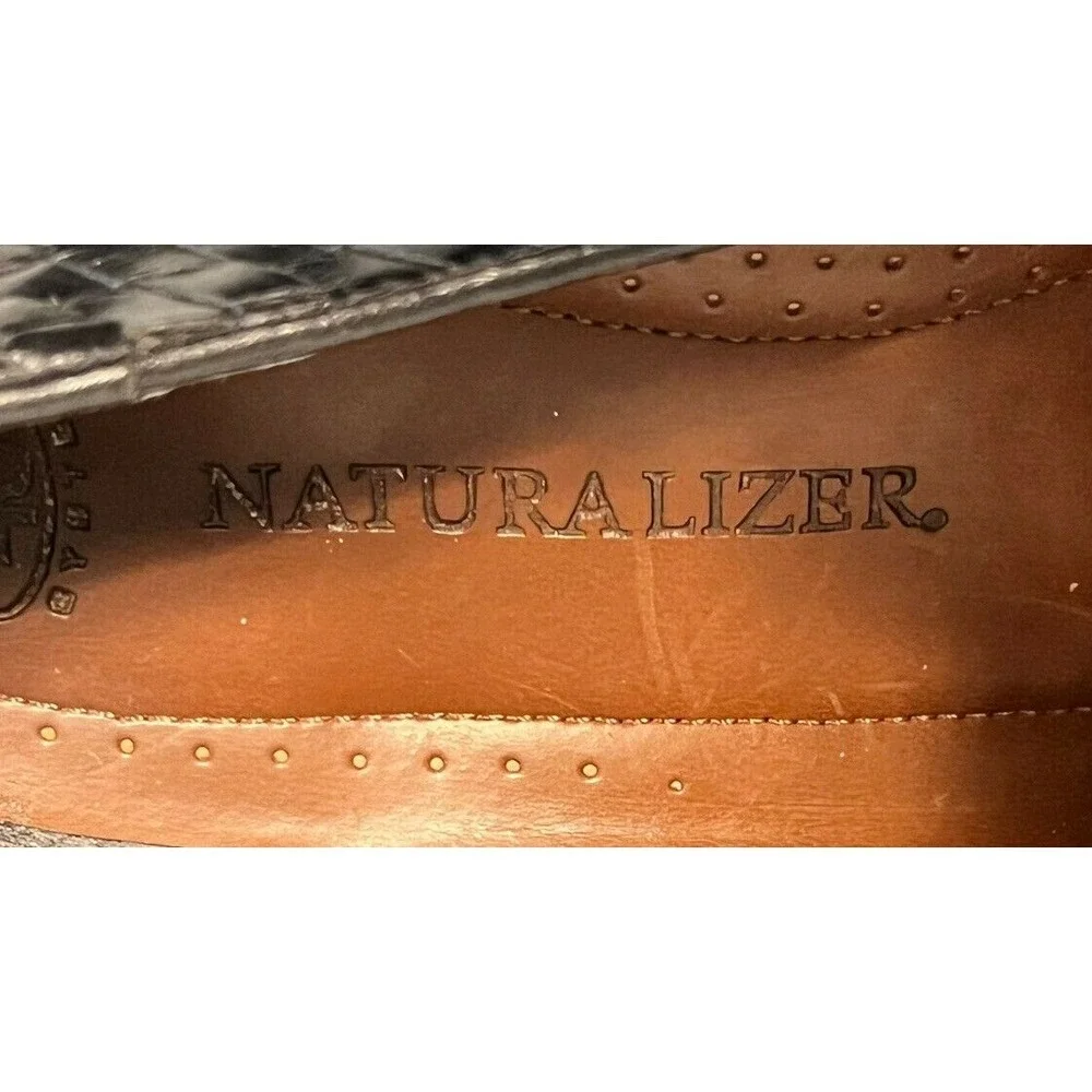 Naturalizer Fit4U Woven Braided Leather Loafer Slip On Shoes Womens Sz 8 Black
